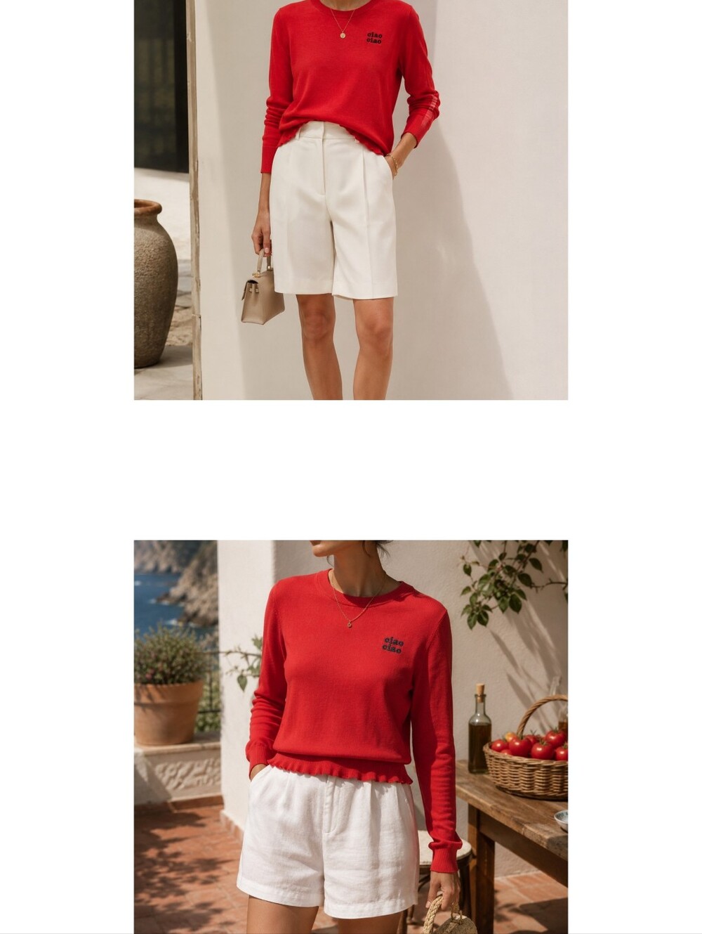 Banana Republic Tomato Girl Red Silk Cotton Knit Top Small Ciao Italian Summer